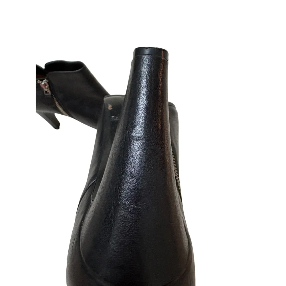 See by Chloe Black Leather Side Zip Heeled Ankle Booties -‎ EU39.5 ~US9